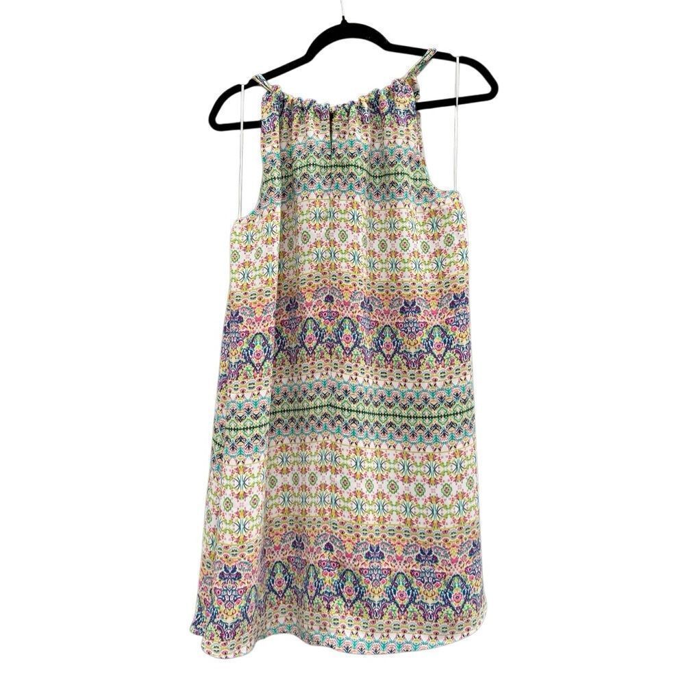 Rachel Ashwell Women's Multi Color Geometric High Neck Mini Dress Size 4